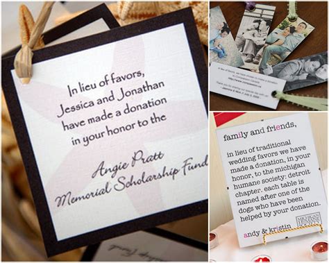 How To Give Donations In Lieu of Wedding Favors .